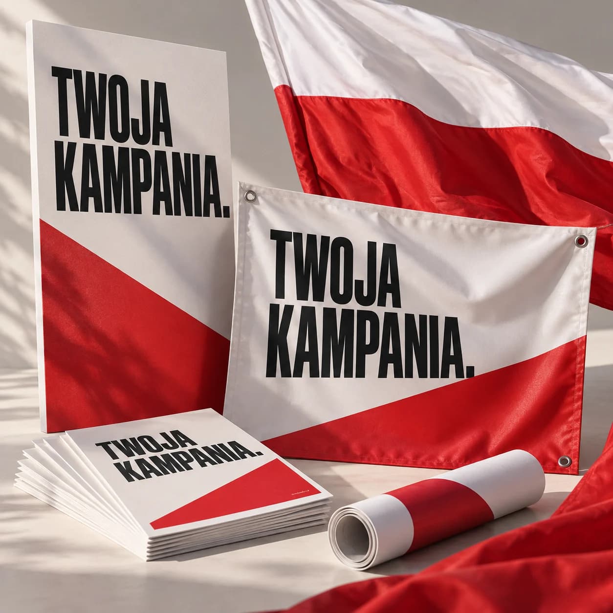 Przykładowe banery, plakaty, tablice i naklejki